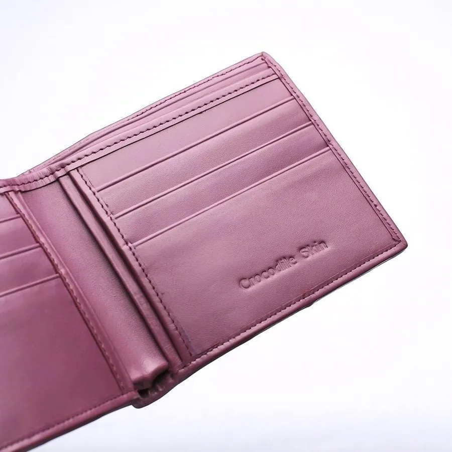 Purple Crocodile Skin Mens Wallet