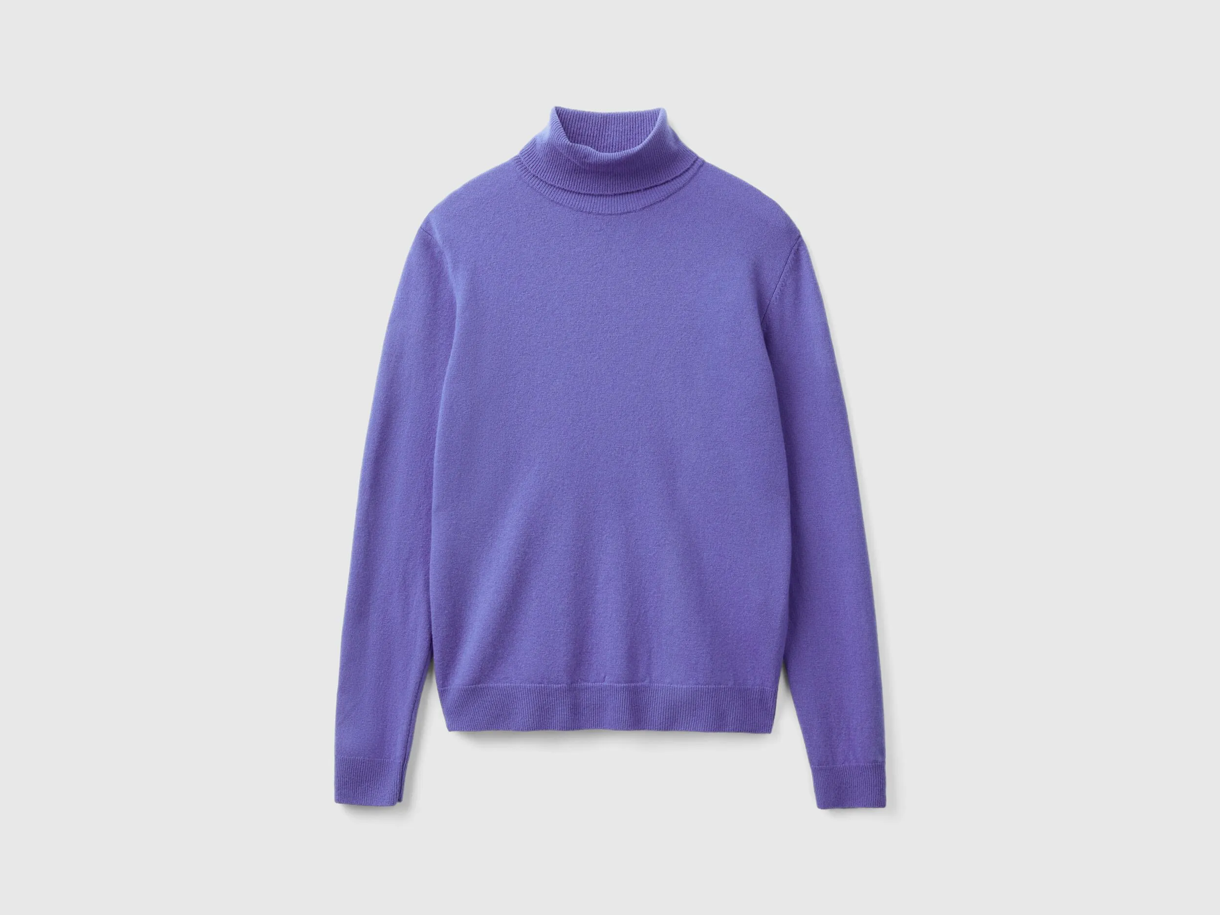 Purple turtleneck in pure Merino wool - Purple | Benetton