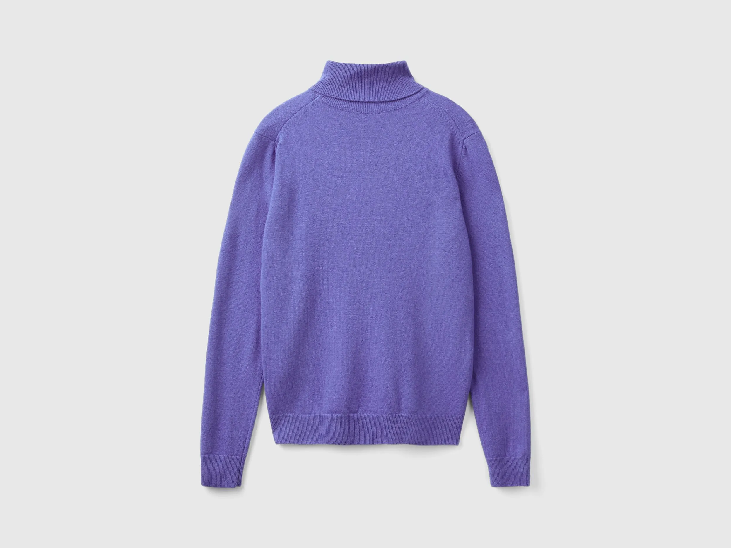 Purple turtleneck in pure Merino wool - Purple | Benetton