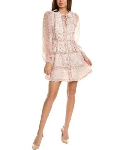 Rachel Parcell Lace Sleeve Ruffle Mini Dress