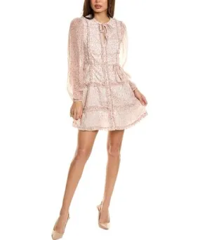 Rachel Parcell Lace Sleeve Ruffle Mini Dress