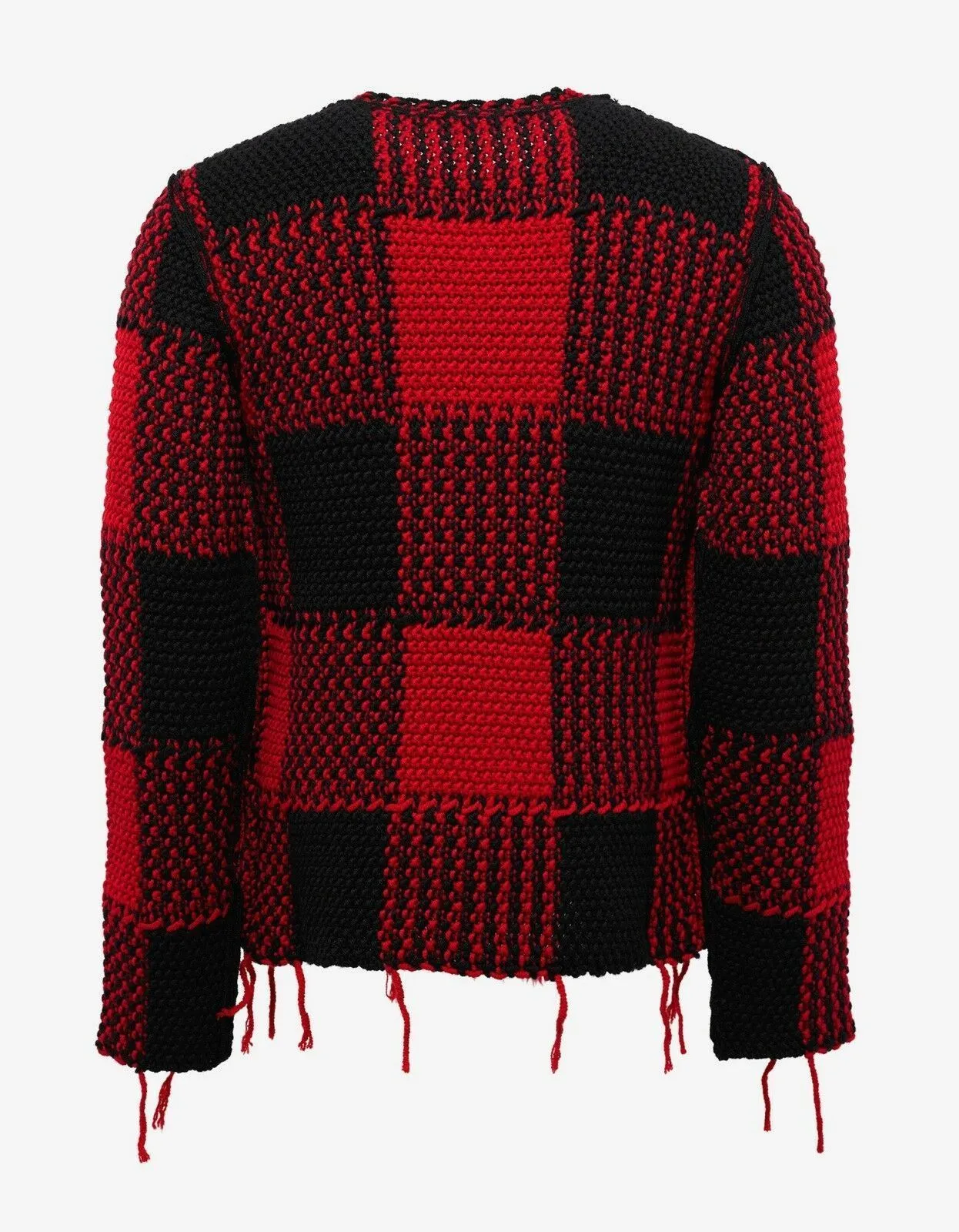 Red & Black Wool Check Sweater