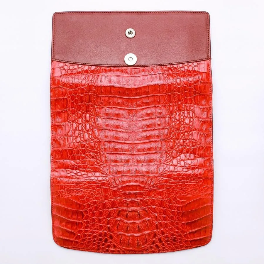 Red Crocodile Hornback Leather Ladies Wallet