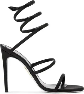 René Caovilla Cleo satin sandals Black