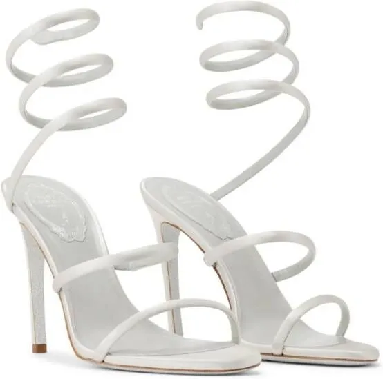 René Caovilla Cleo satin sandals Grey