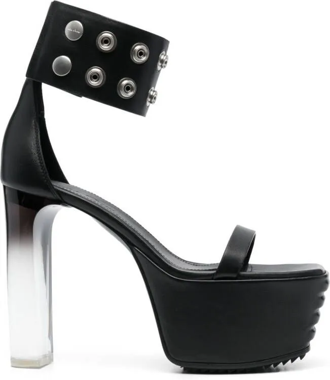 Rick Owens Edfu 135mm studded platform sandals Black