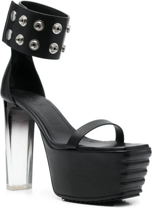 Rick Owens Edfu 135mm studded platform sandals Black