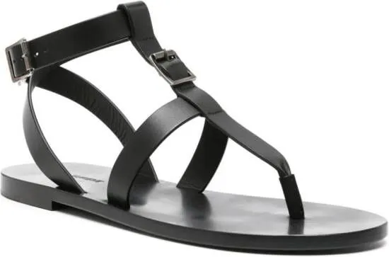 Saint Laurent buckled leather sandals Black