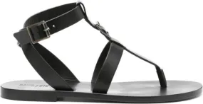 Saint Laurent buckled leather sandals Black