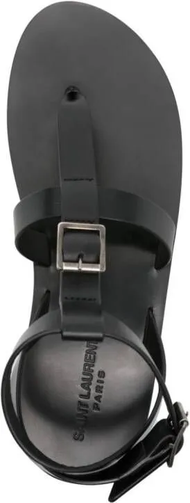 Saint Laurent buckled leather sandals Black