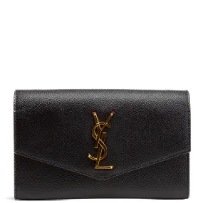 SAINT LAURENT Uptown Wallet on Chain - Black