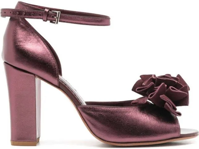 Sarah Chofakian Chantilly 75mm metallic sandals Purple