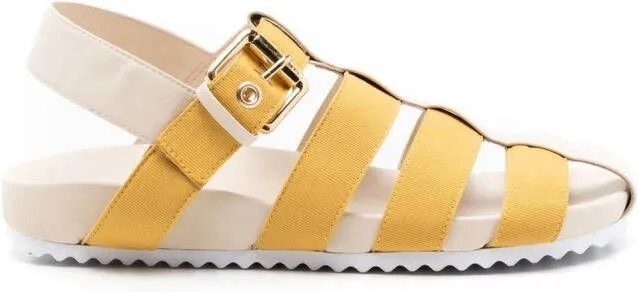 Sarah Chofakian Simpson side-buckle detail sandals Yellow