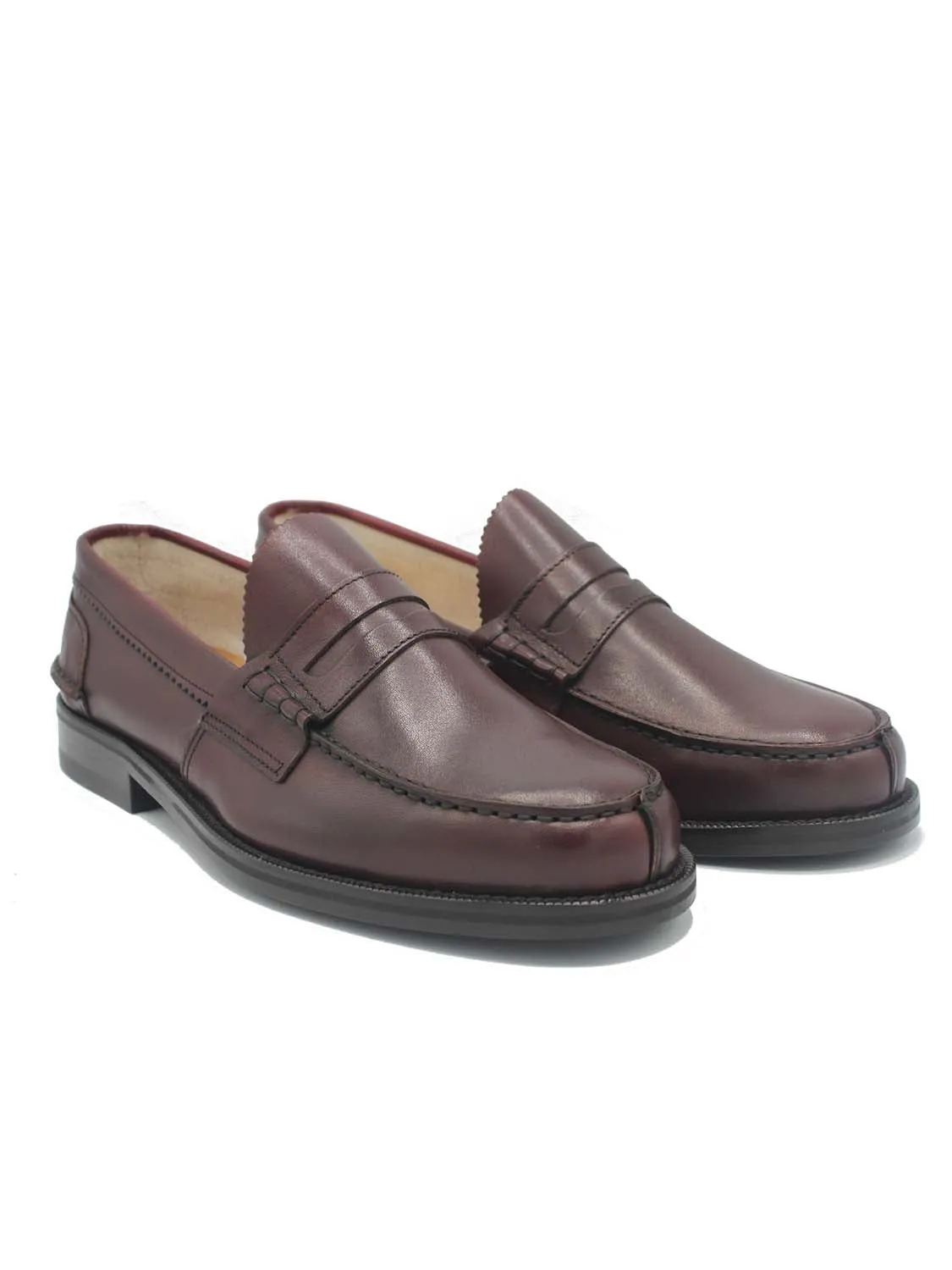 SAXONE OF SCOTLAND PENNY LOAFER PELLE BORDEAUX