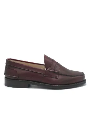 SAXONE OF SCOTLAND PENNY LOAFER PELLE BORDEAUX