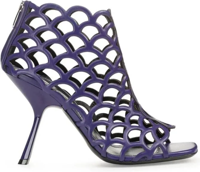 Sergio Rossi Mermaid leather cage sandals Blue