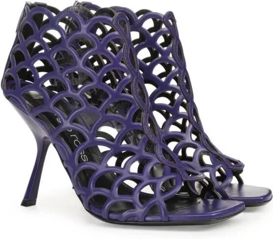 Sergio Rossi Mermaid leather cage sandals Blue