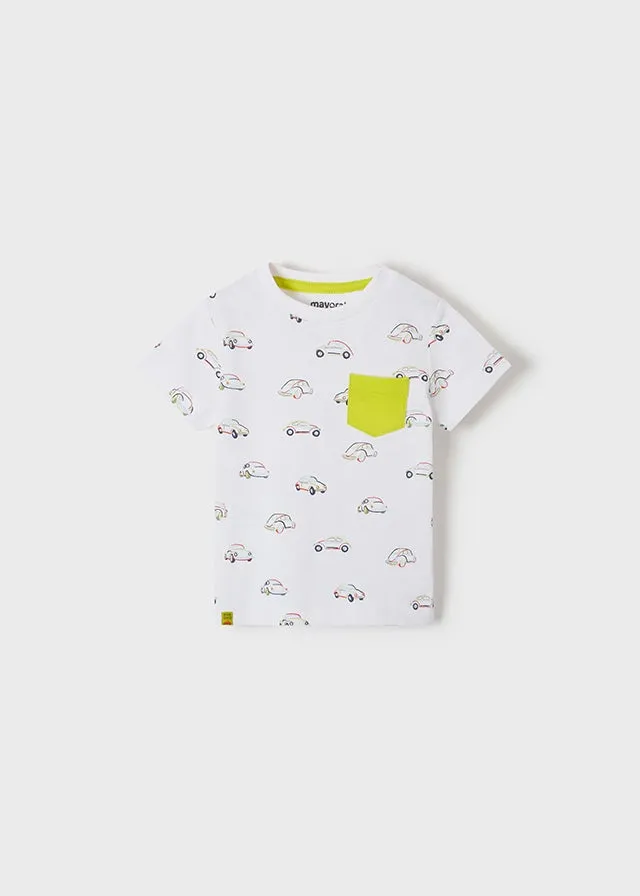 Set of 2 s/s stamp t-shirt for baby boy - Lime