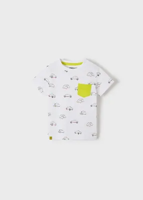 Set of 2 s/s stamp t-shirt for baby boy - Lime