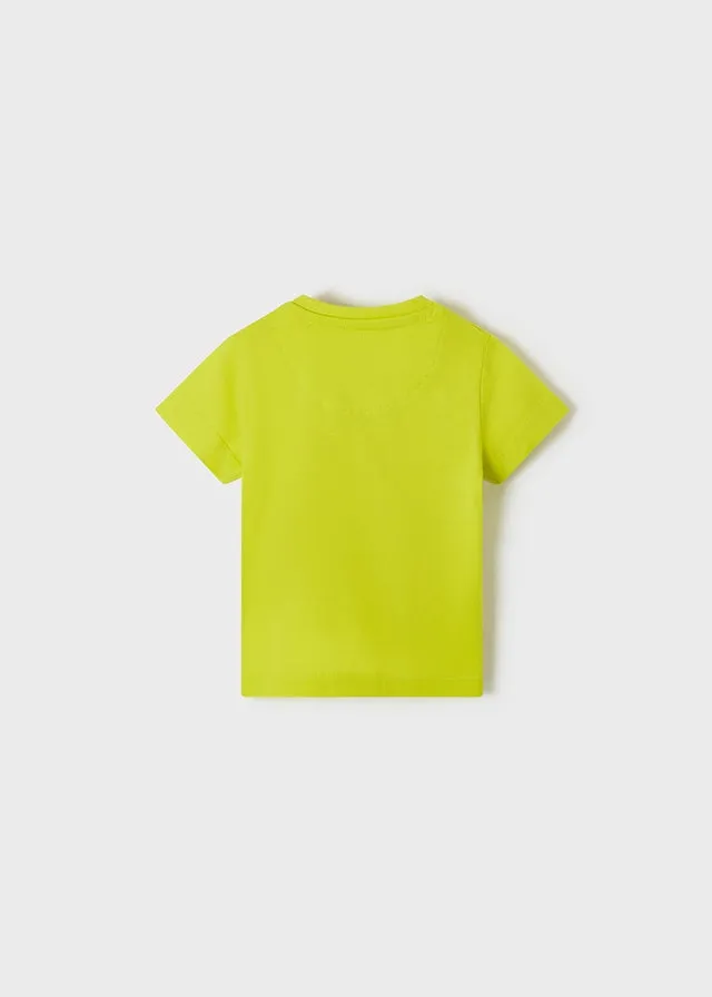 Set of 2 s/s stamp t-shirt for baby boy - Lime