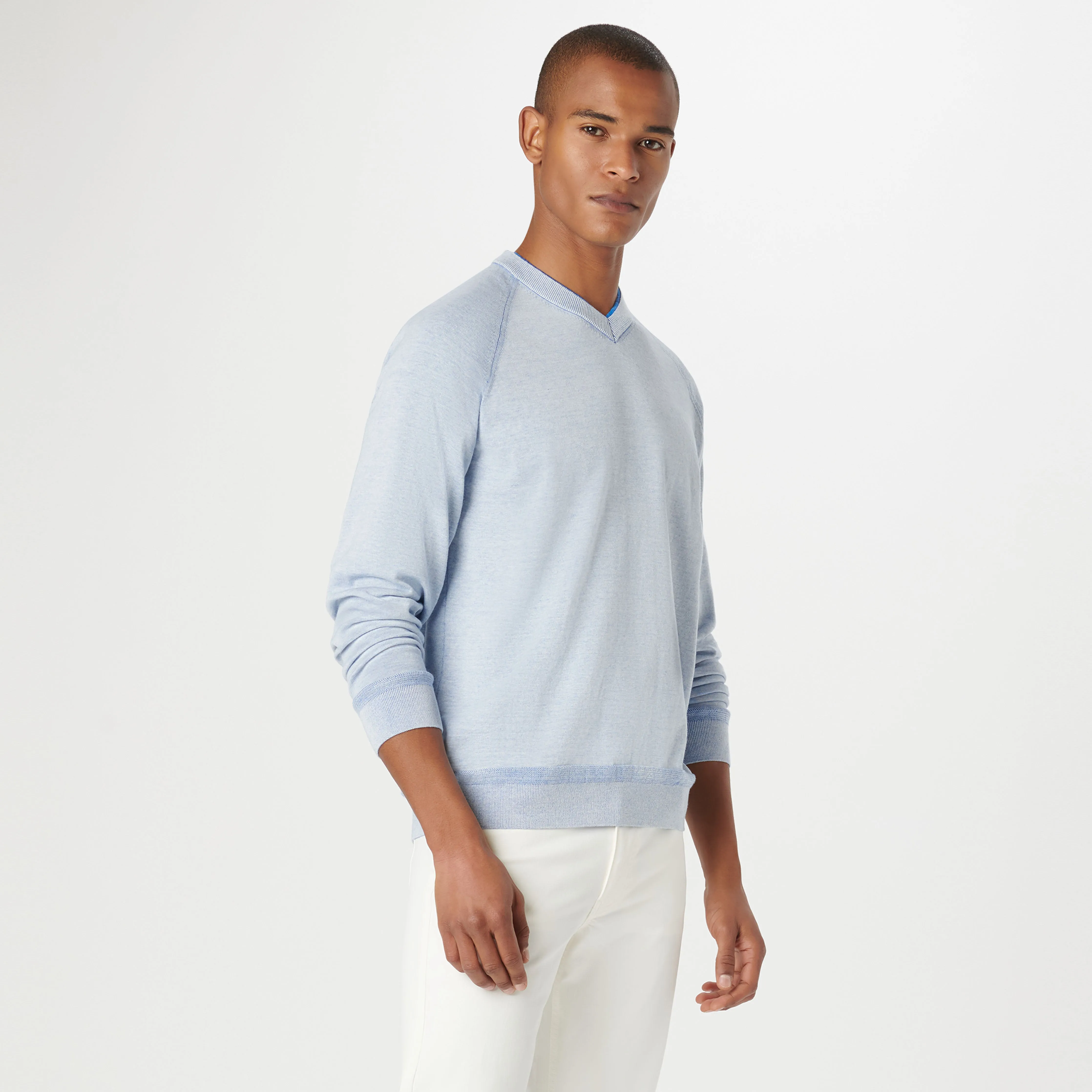 Solid V-Neck Sweater