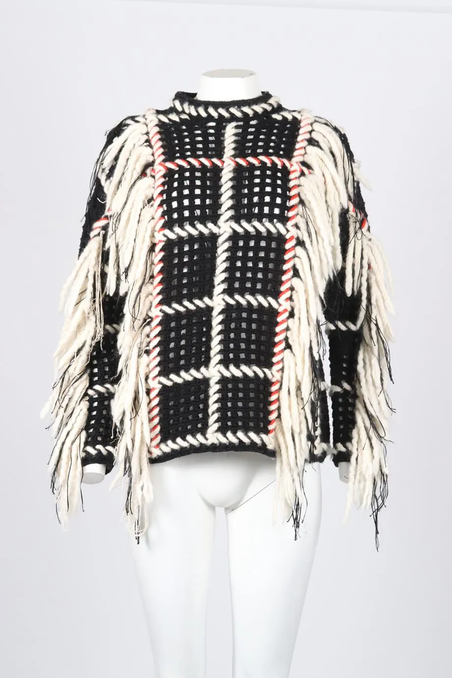 SPENCER VLADIMIR FRINGED WOOL SWEATER ONE SIZE