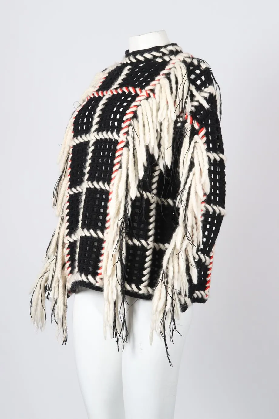 SPENCER VLADIMIR FRINGED WOOL SWEATER ONE SIZE