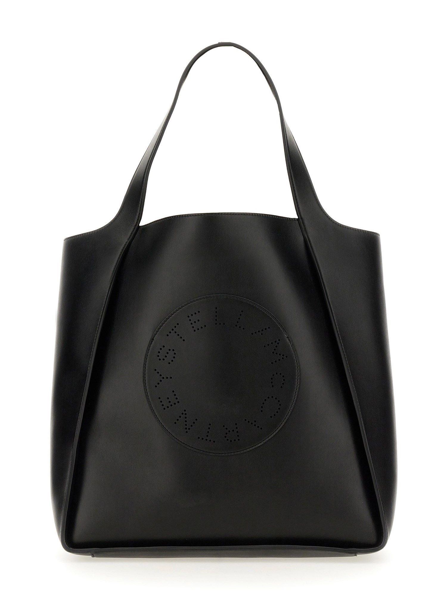 STELLA McCARTNEY    SQUARE TOTE BAG WITH LOGO IN ALTER NAPPA LEATHER