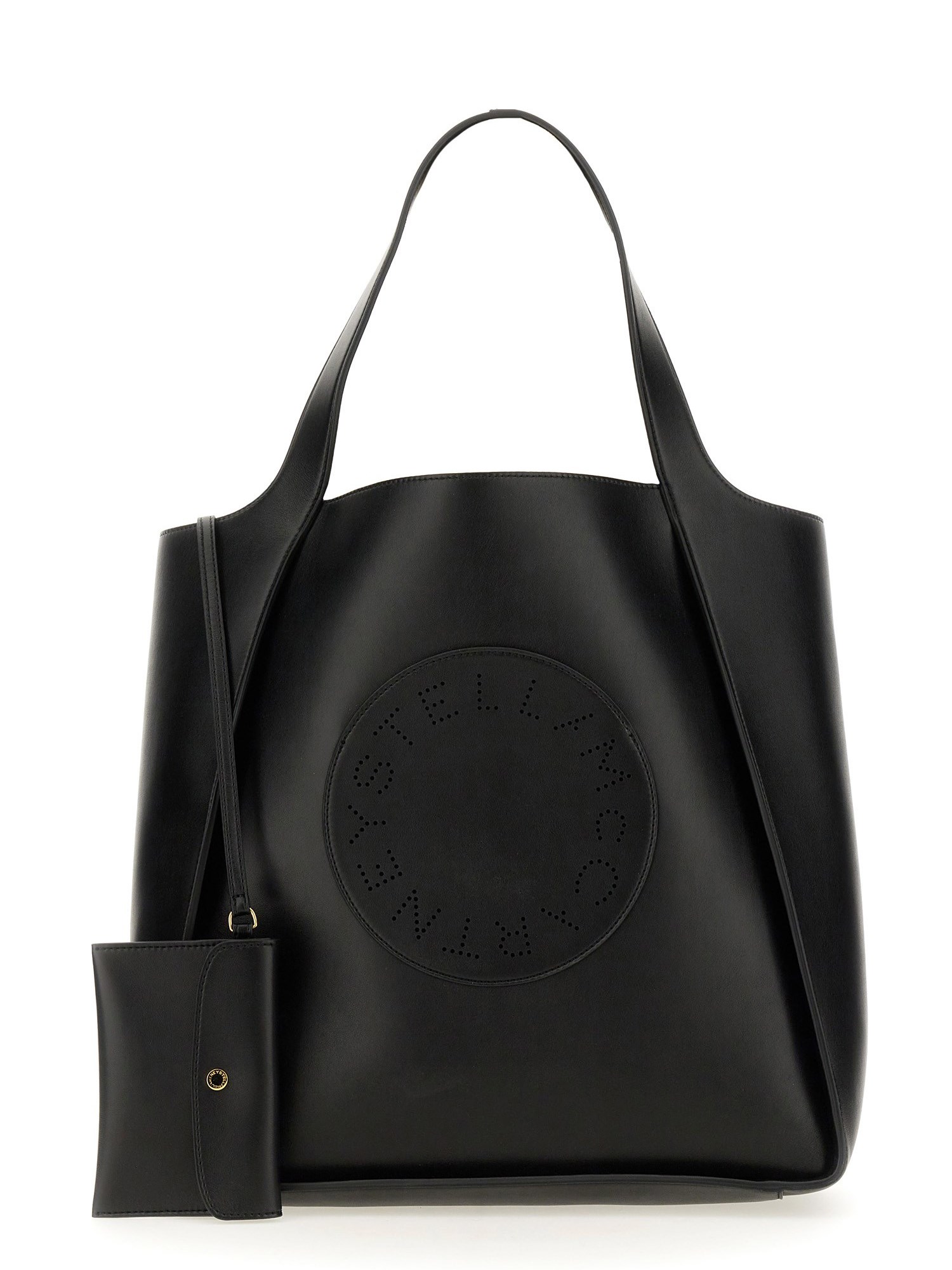 STELLA McCARTNEY    SQUARE TOTE BAG WITH LOGO IN ALTER NAPPA LEATHER