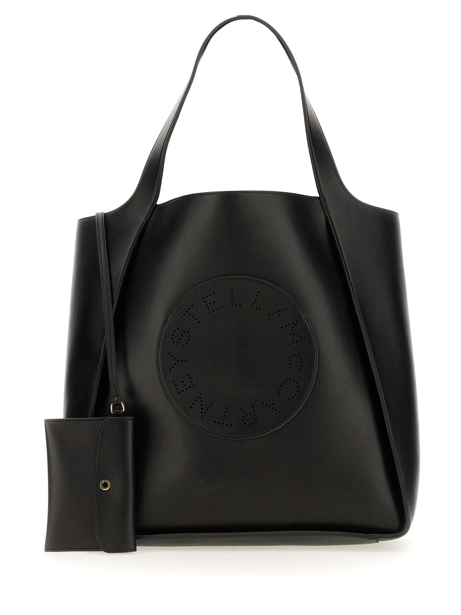 STELLA McCARTNEY    SQUARE TOTE BAG WITH LOGO IN ALTER NAPPA LEATHER