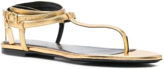 TOM FORD thong-strap leather sandals Gold