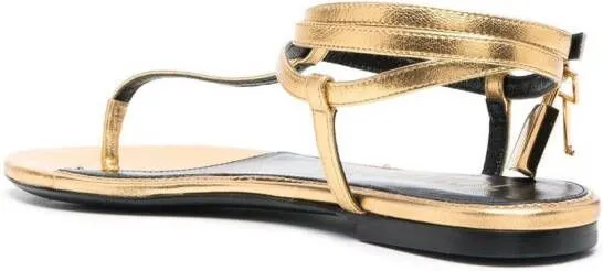 TOM FORD thong-strap leather sandals Gold