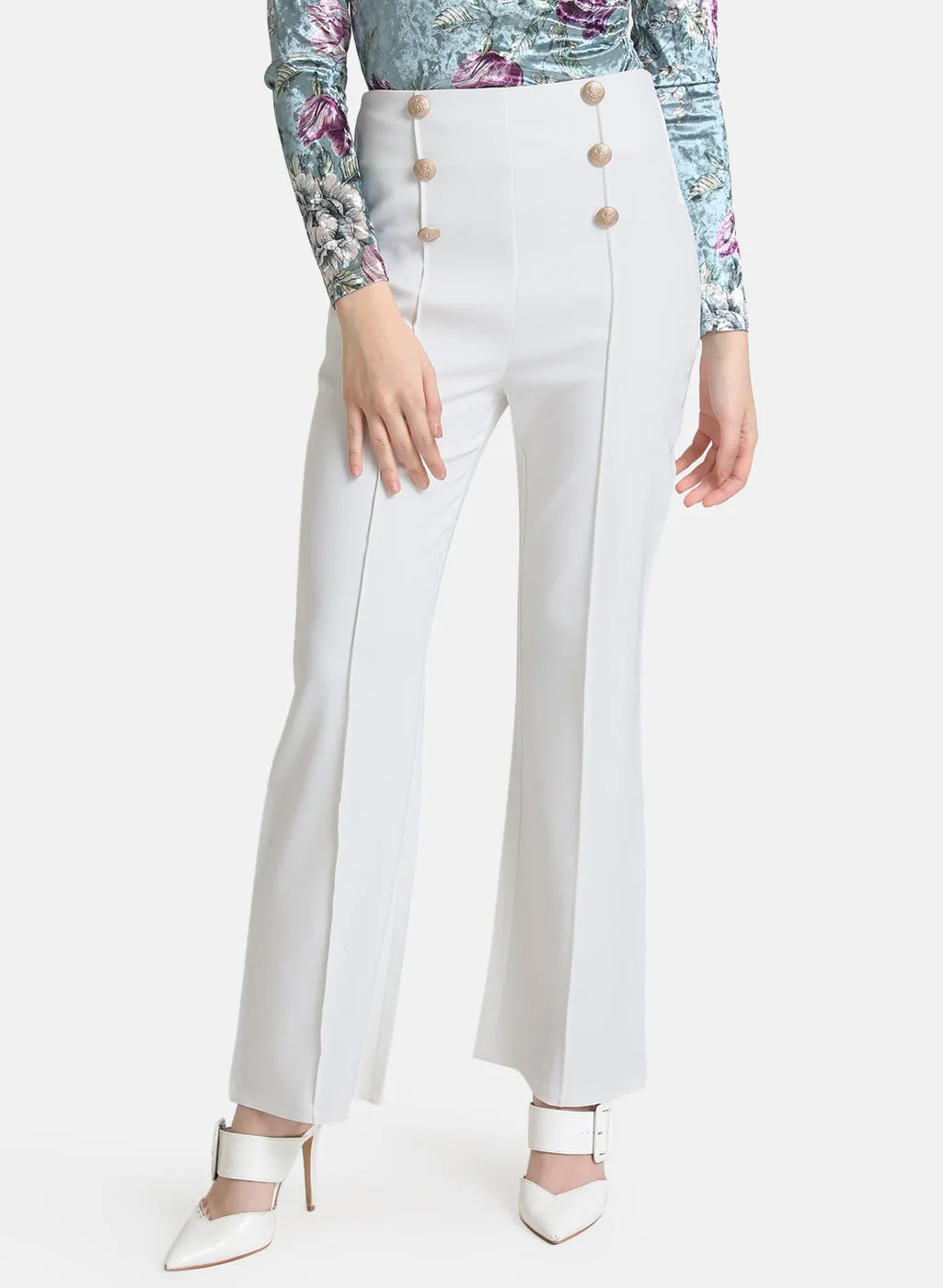 Trouser With Button Detail