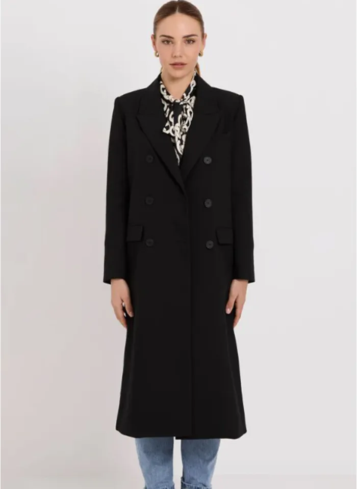 Tuesday Label Fox Coat Black Suiting