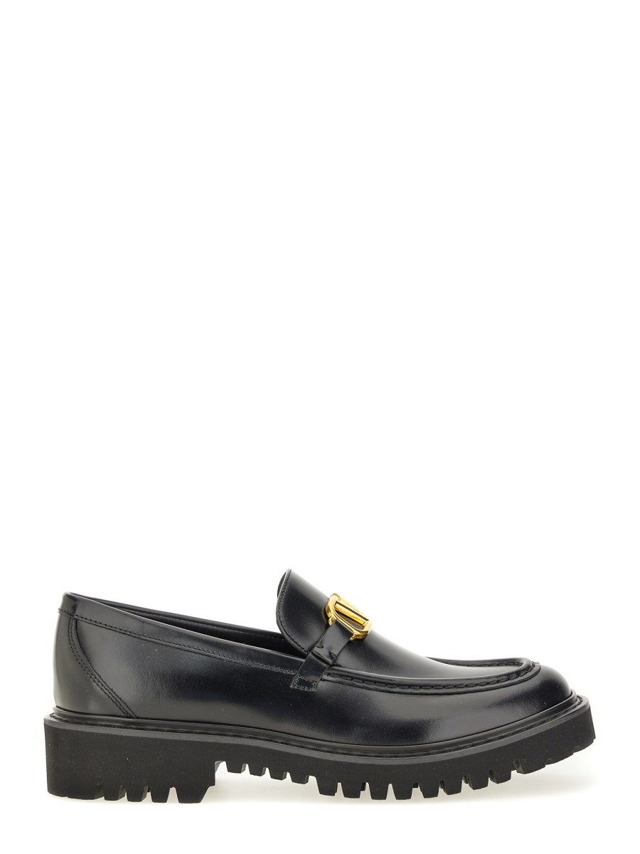 VALENTINO GARAVANI    VLOGO SIGNATURE LEATHER LOAFER