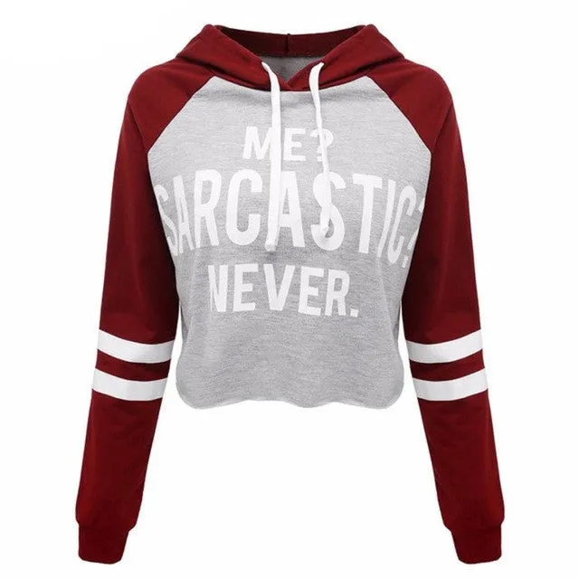 Women's Hoodies Letter Turtleneck Sweatshirts   Hooded Ladies Short Badage sudadera mujer Pullovers Female  &03 GS