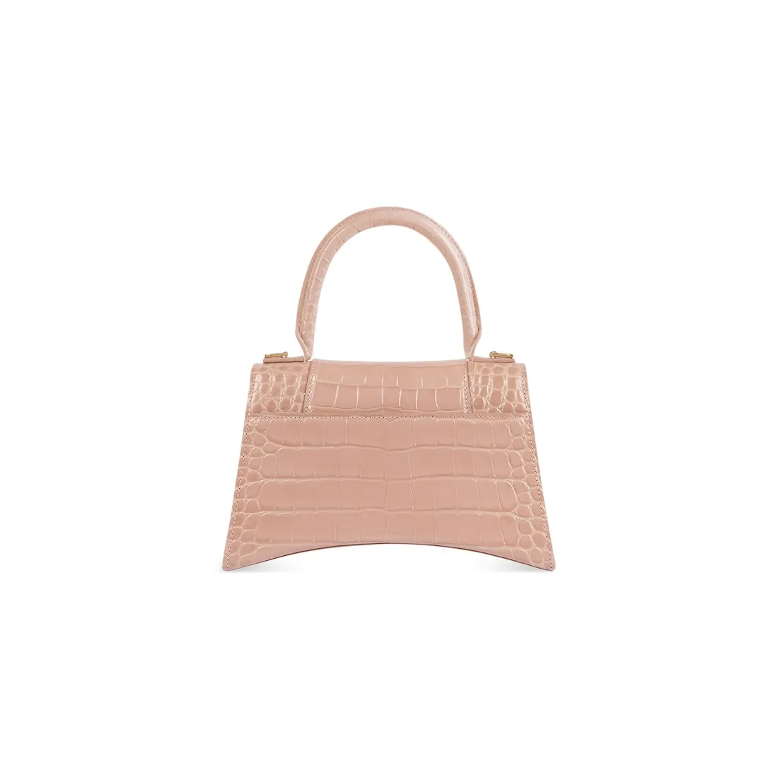      Women's Hourglass Small Handbag Crocodile Embossed in Nude 