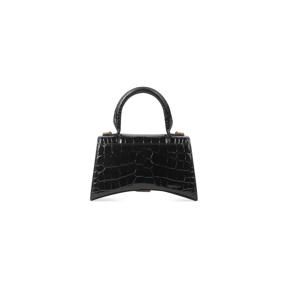      Women's Hourglass Xs Handbag Crocodile Embossed in Black 