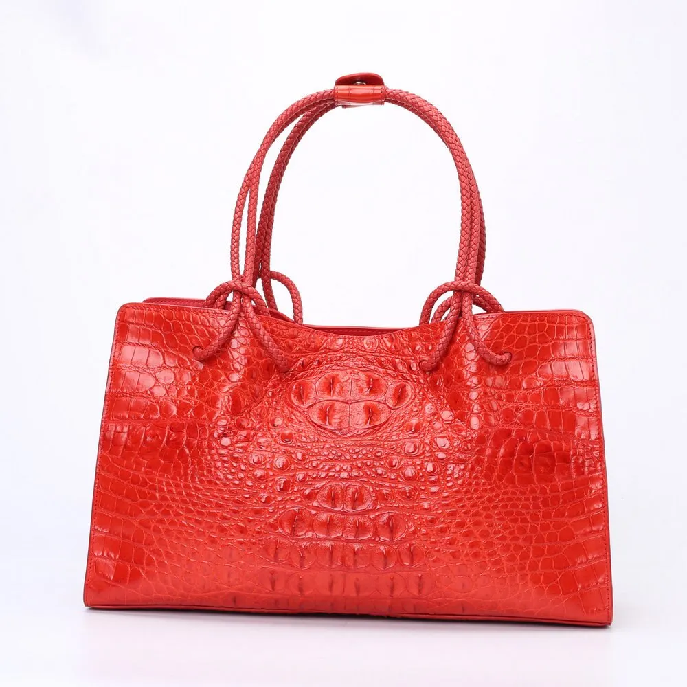 Women's Luxury Crocodile Skin Solid Color Multi-functional Handbag