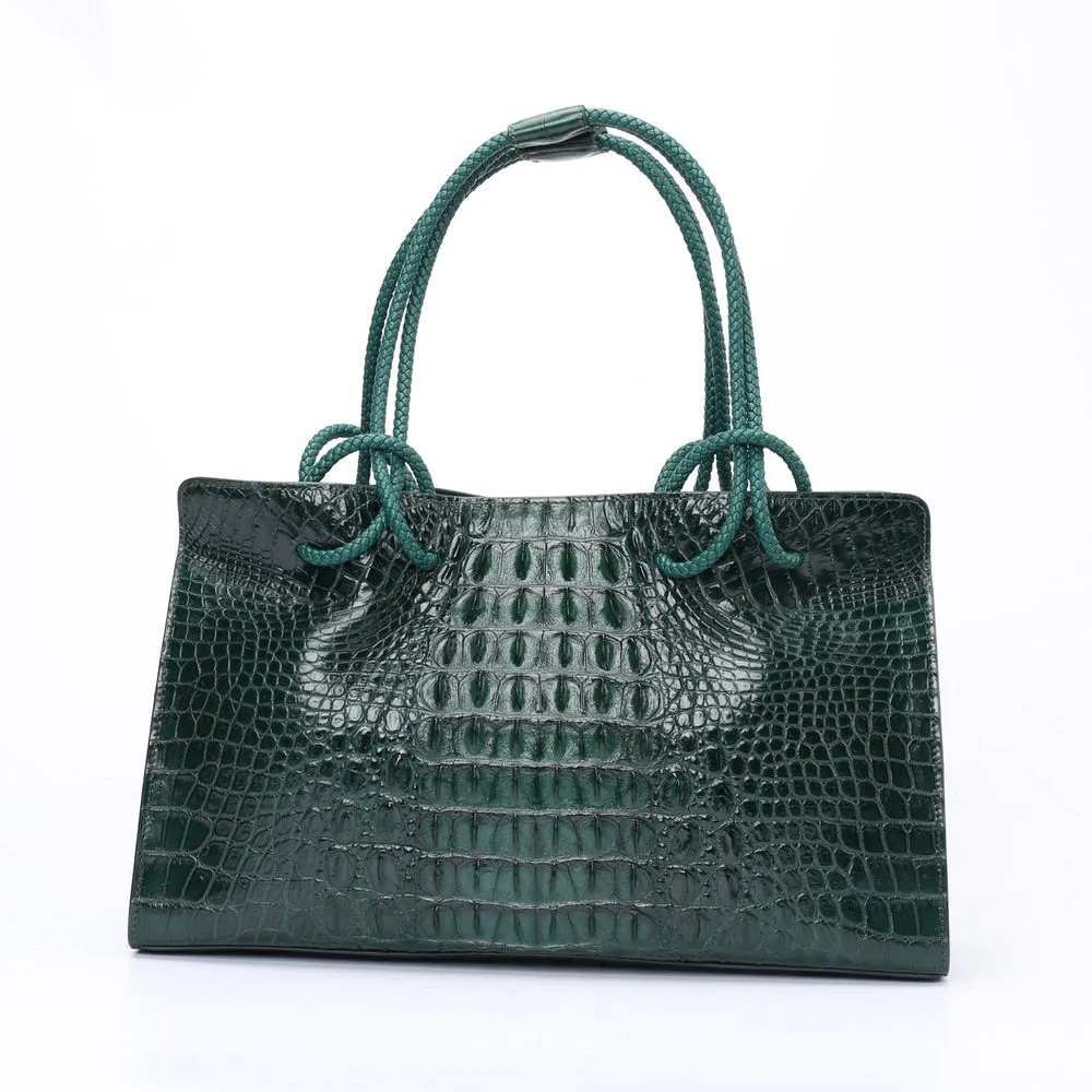 Women's Luxury Crocodile Skin Solid Color Multi-functional Handbag